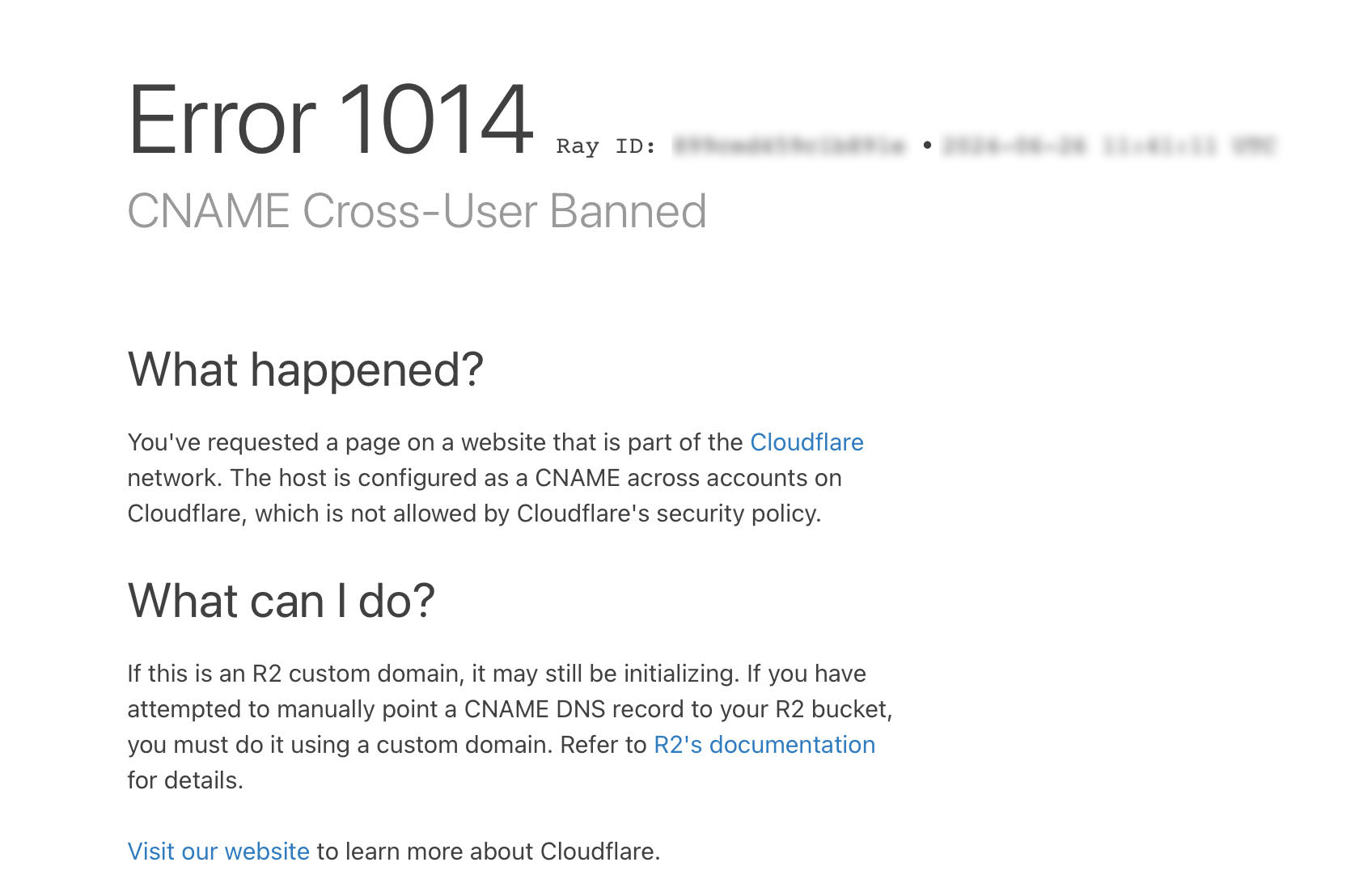 Cloudflare - Error 1014 - CNAME Cross-User Banned